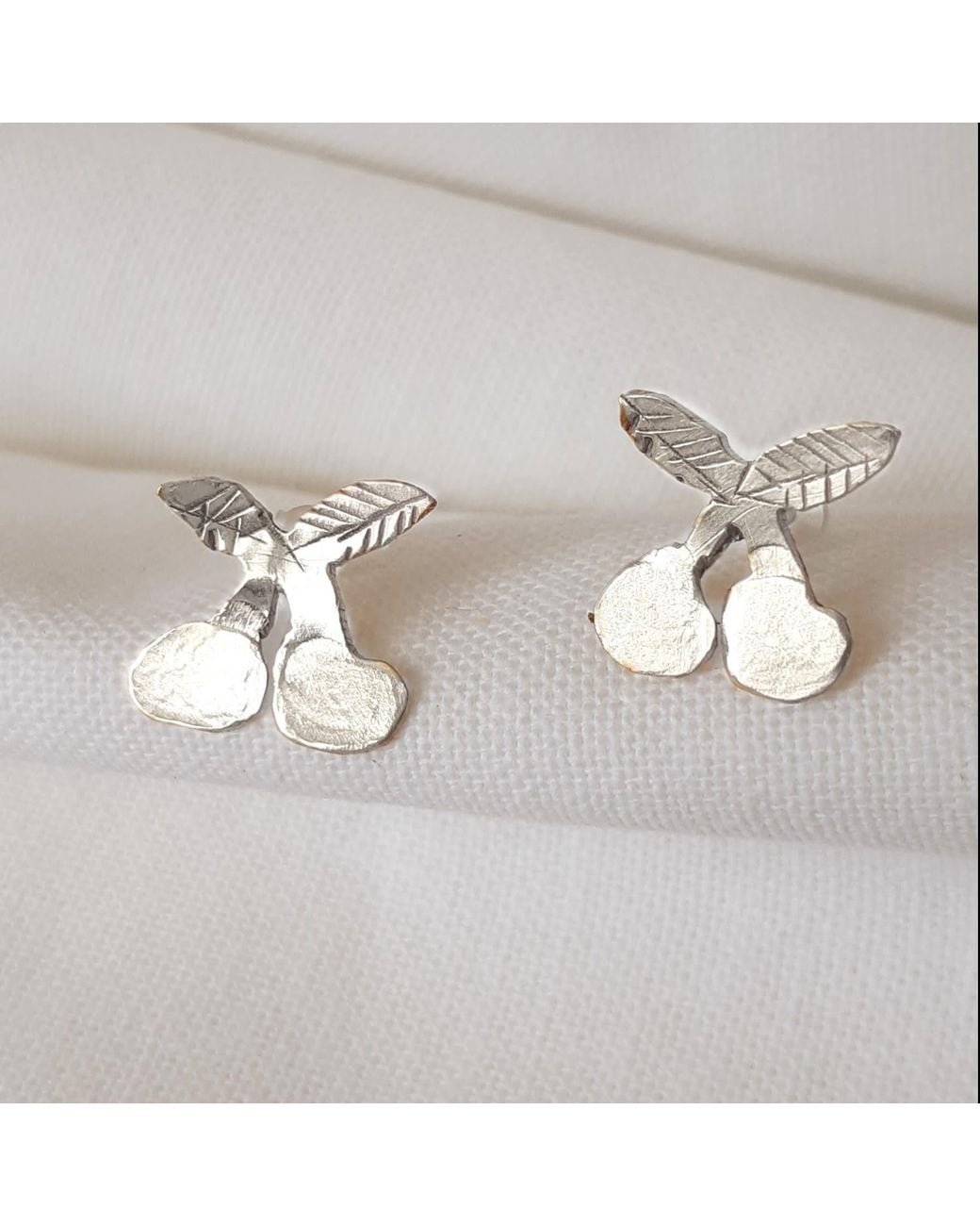 Lily Flo Jewellery Metallic Cherries Earrings On Sterling