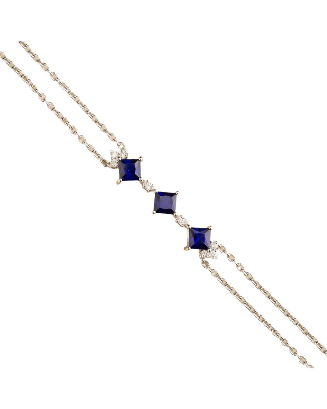 Juvetti Blue Forma Bracelet Set With Sapphire & Diamond