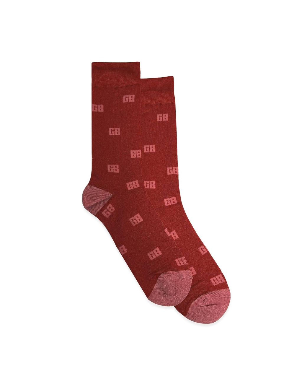 Gresham Blake Red Monogram Bamboo Sock Box Set for men