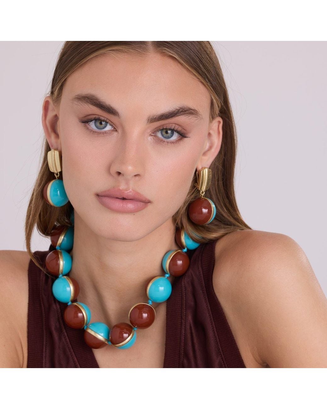 Michael Nash Jewelry Blue Dina Tobacco And Two Tone Drop Earrings