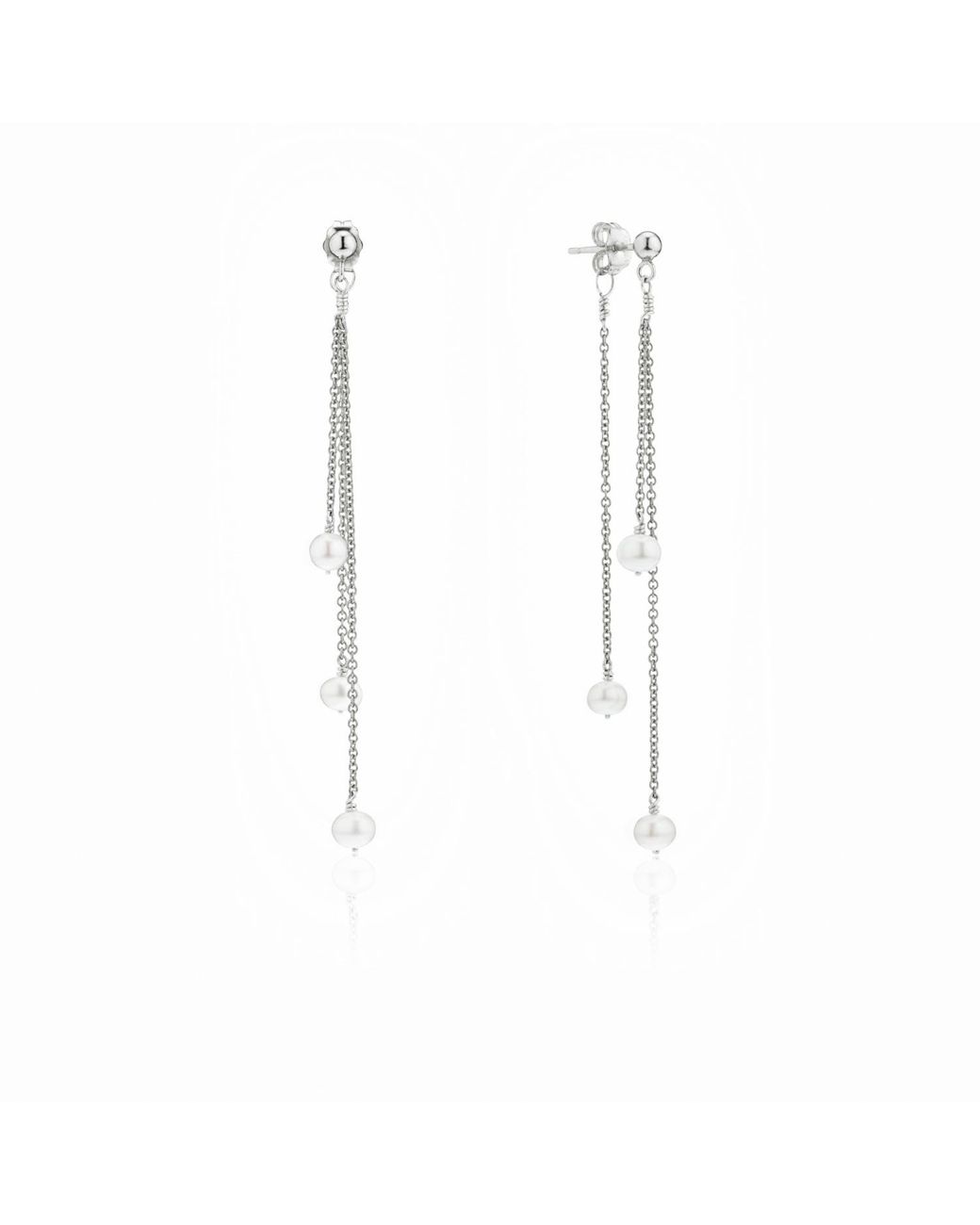 Lily & Roo White Layered Pearl Drop Earrings