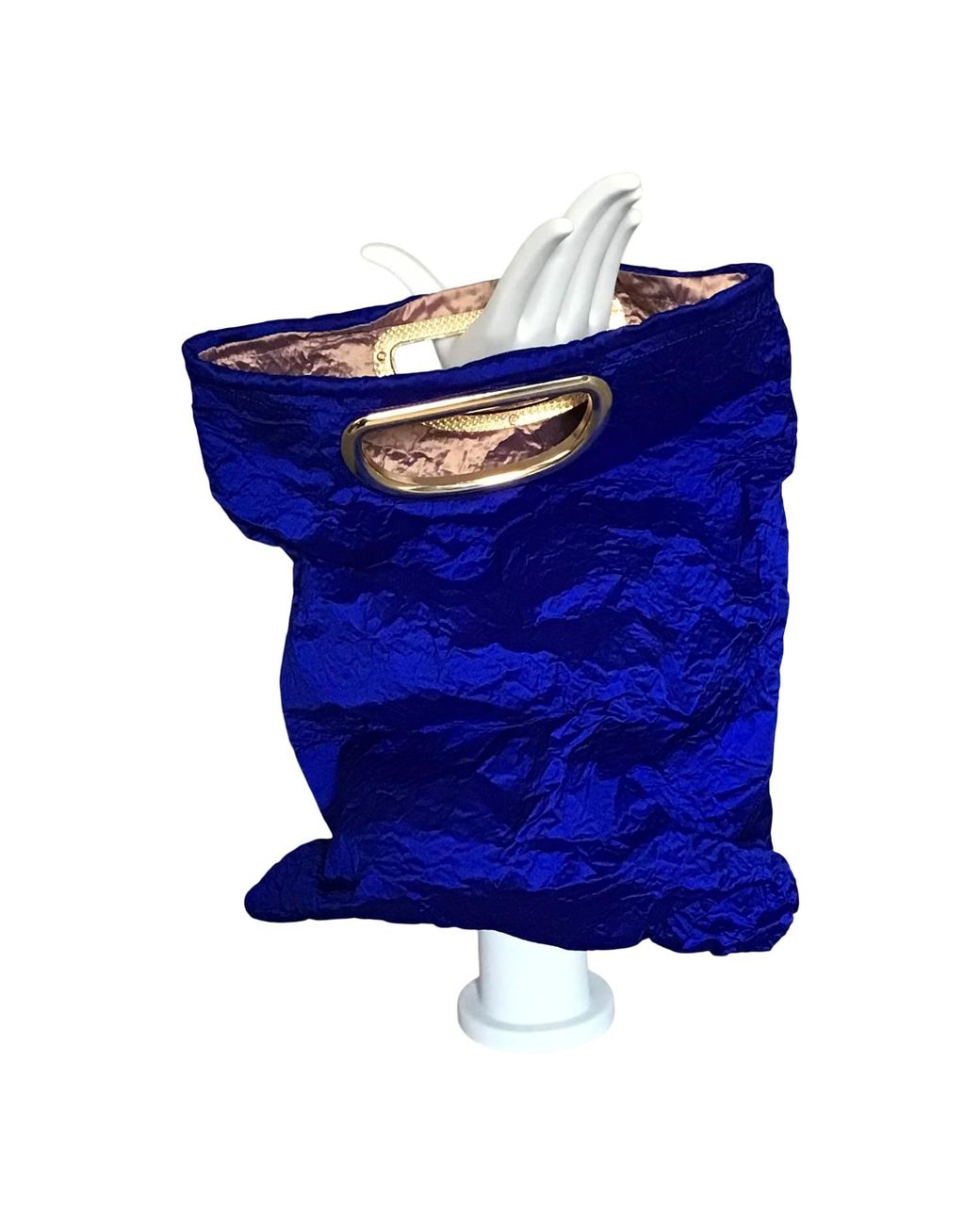 Romer Millinery Blue Morphy Moldable Clutch Bag Cobalt Silk