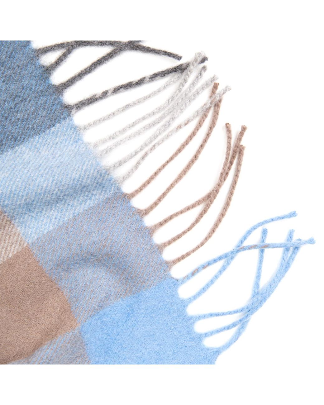 Kinalba Blue Oban Cool Azure Block Cashmere Scarf for men