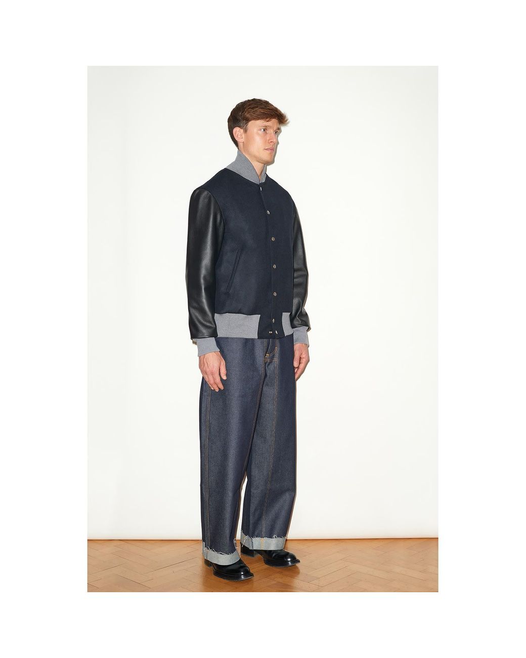 Hegarty London Blue Varsity Bomber Jacket for men