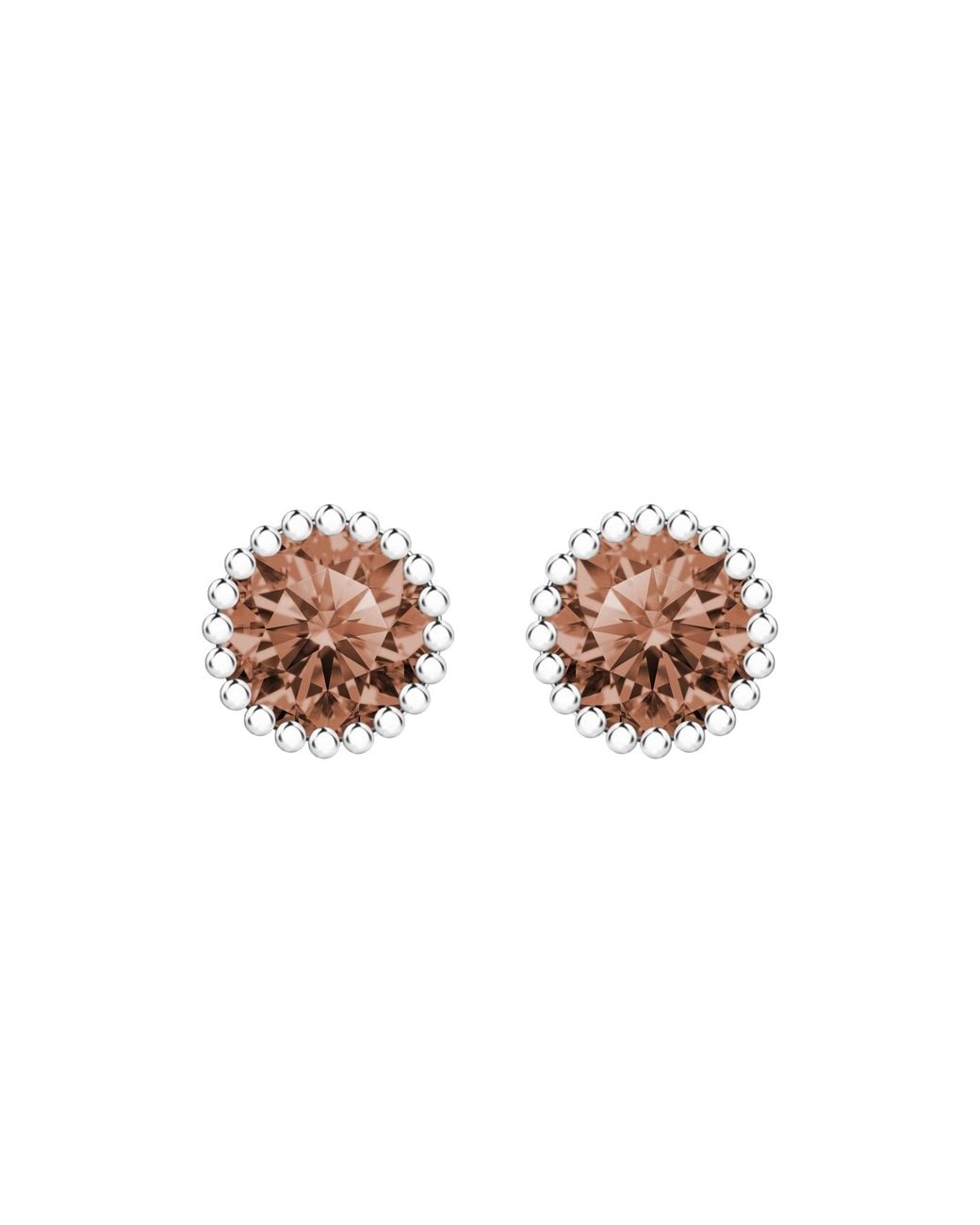 Arte Madrid Pink Cruz Bezel-Set Round Stud Earrings