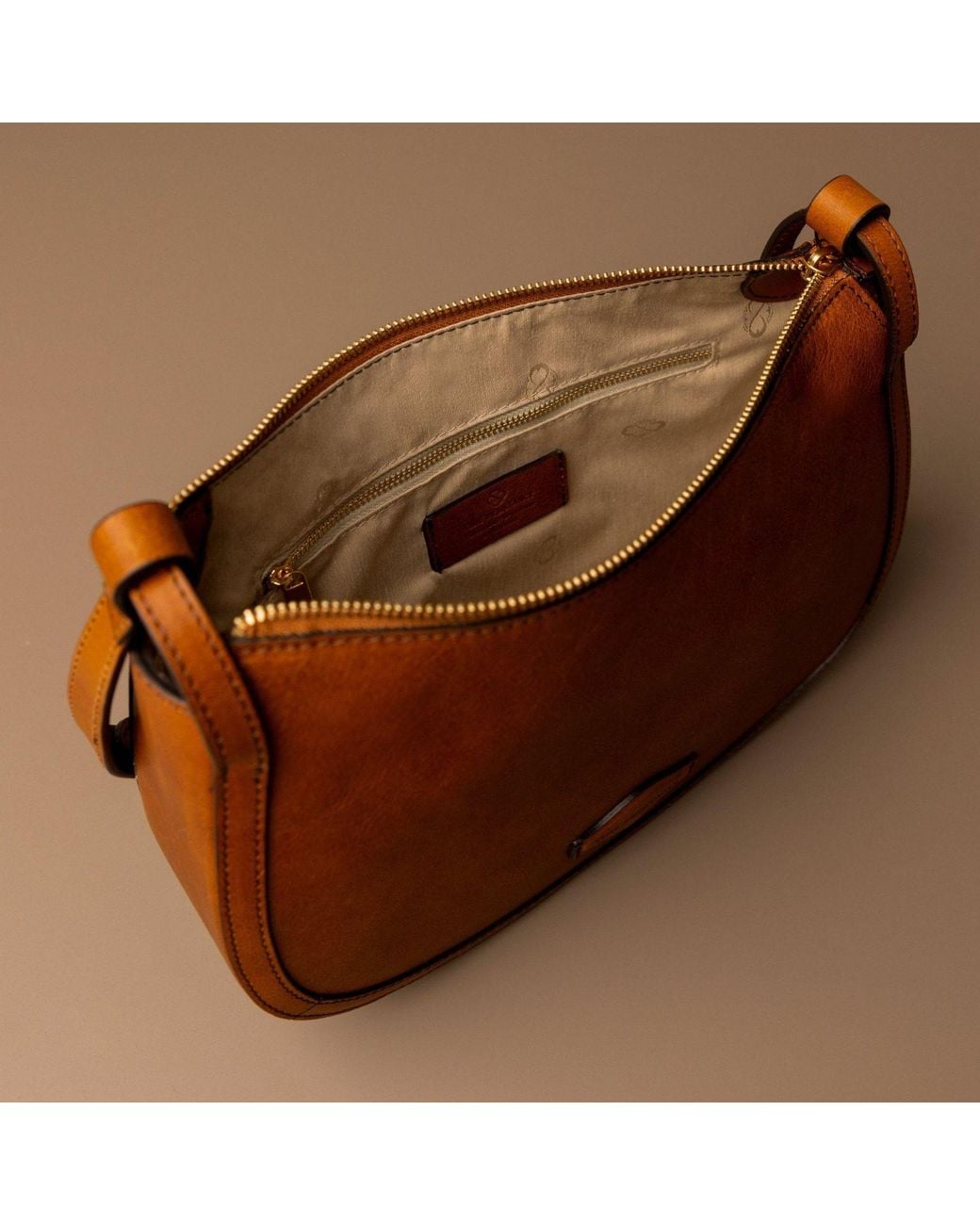 Time Resistance Brown Leather Hobo Bag For