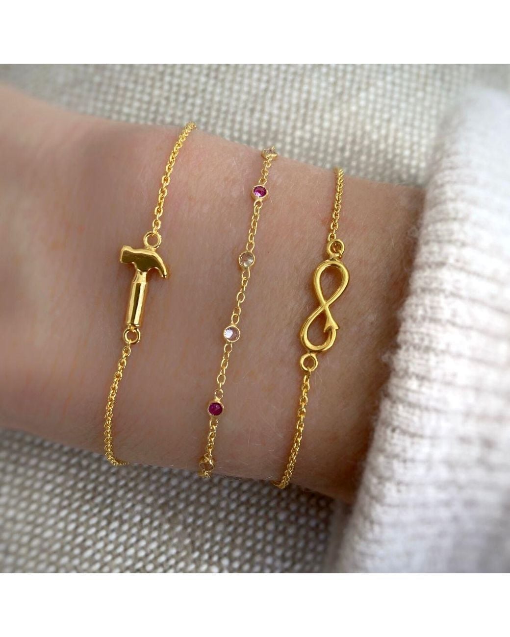 With Love Darling Metallic Hammer Bracelet