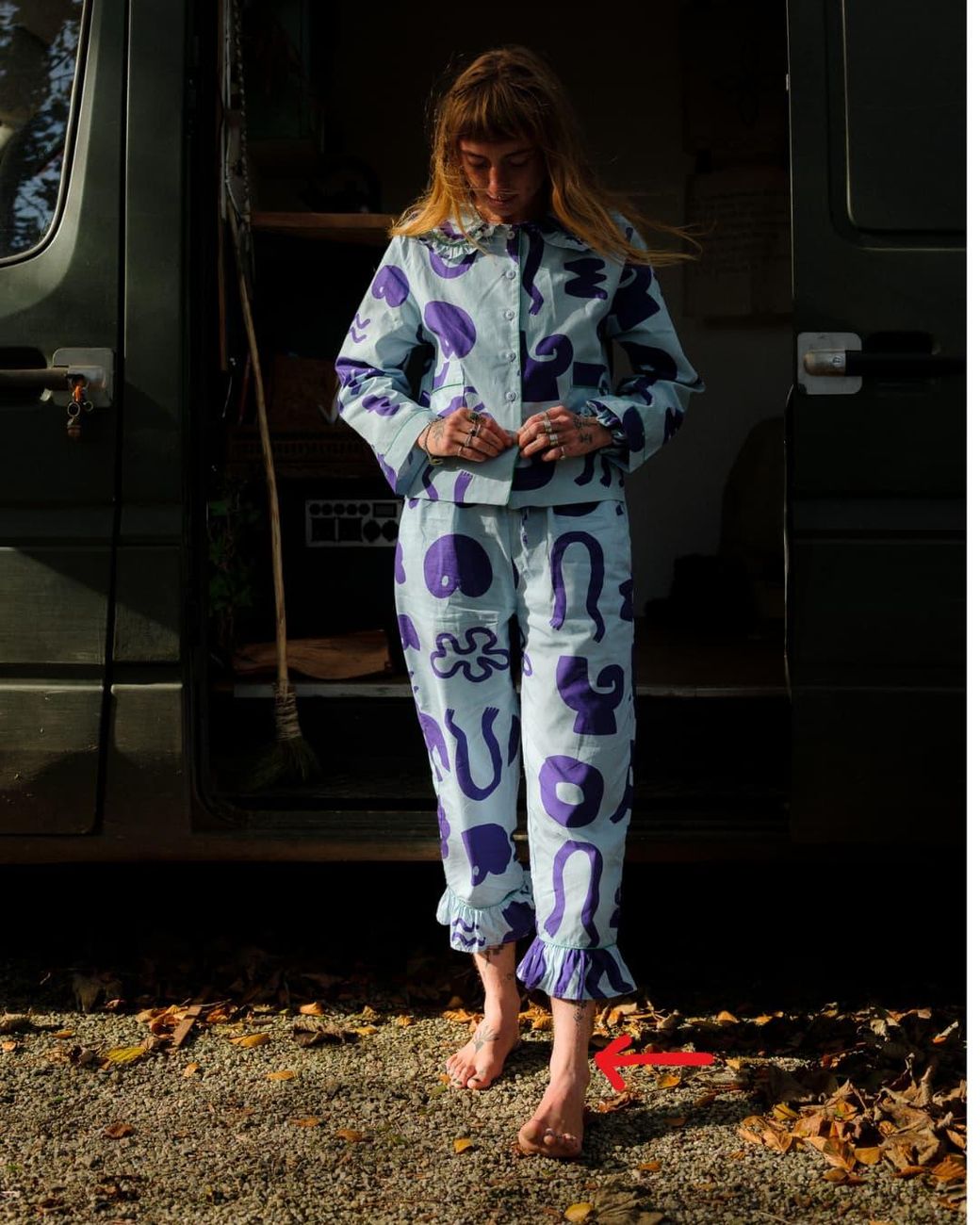 Wild Clouds Blue Organic Cotton Pyjama Bottoms