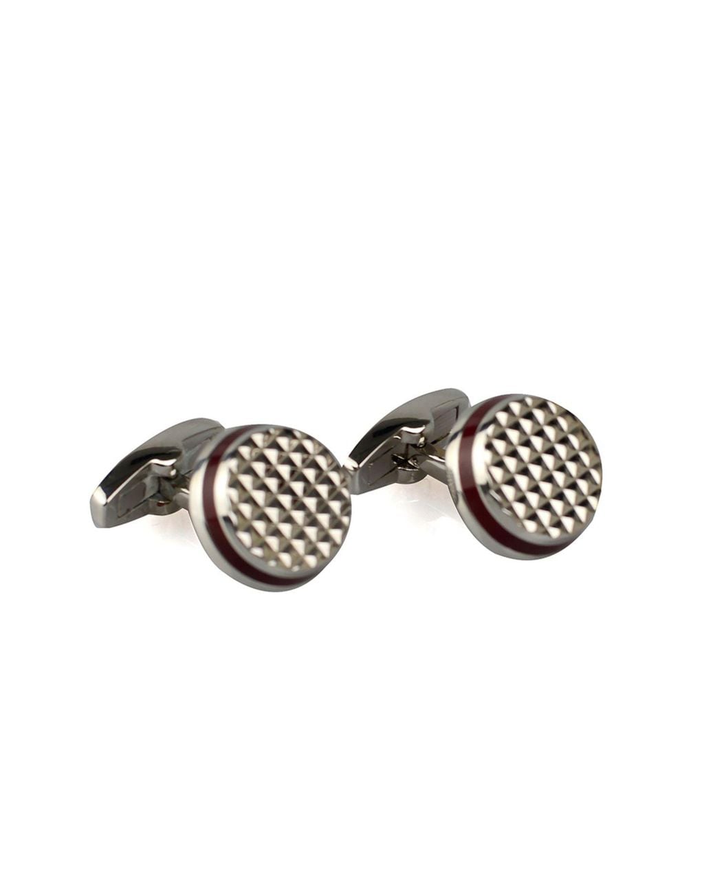 DAVID WEJ Black Round Gem Cufflinks – Wine for men