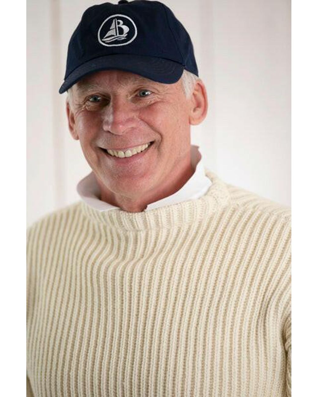 Arthur Beale White Erebus Boat Neck Pullover for men
