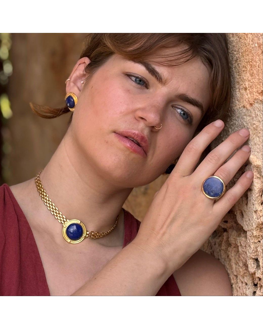 GEM BAZAAR Blue Luxe Lazuli Earrings