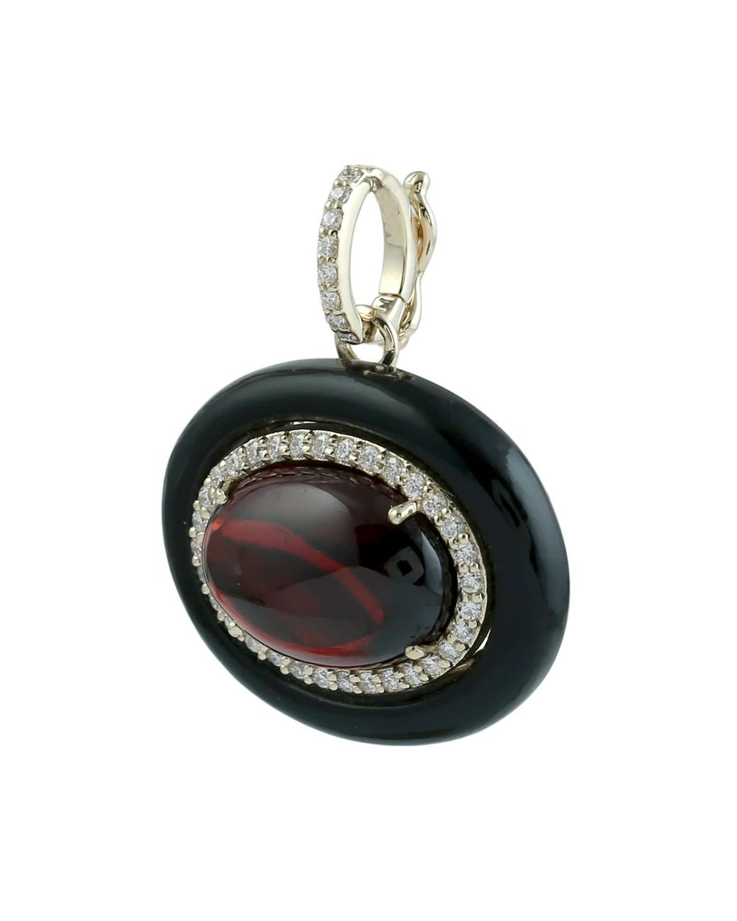 Artisan Black 14K Onyx, Garnet & Diamond Pendant