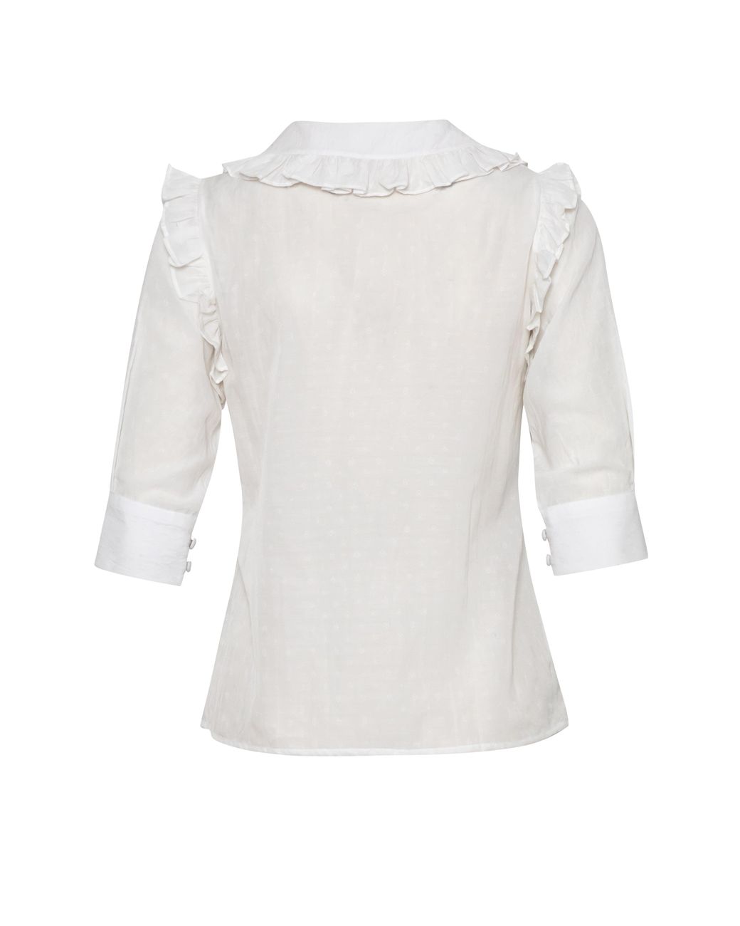 Carolina Benoit White Fillou Peter Pan Collar Top
