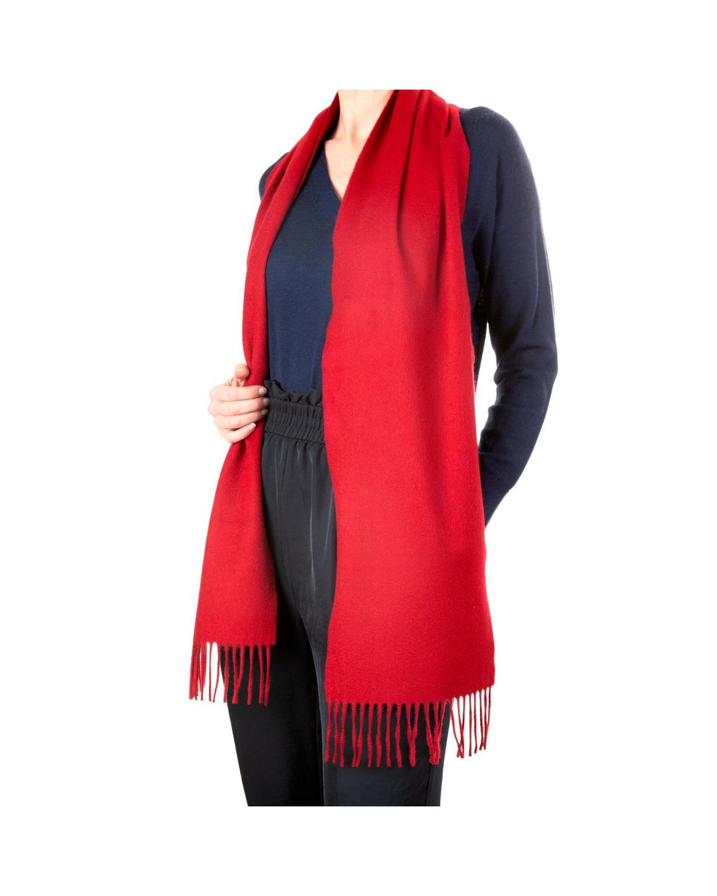 Kinalba Red Oban Old Cashmere Scarf