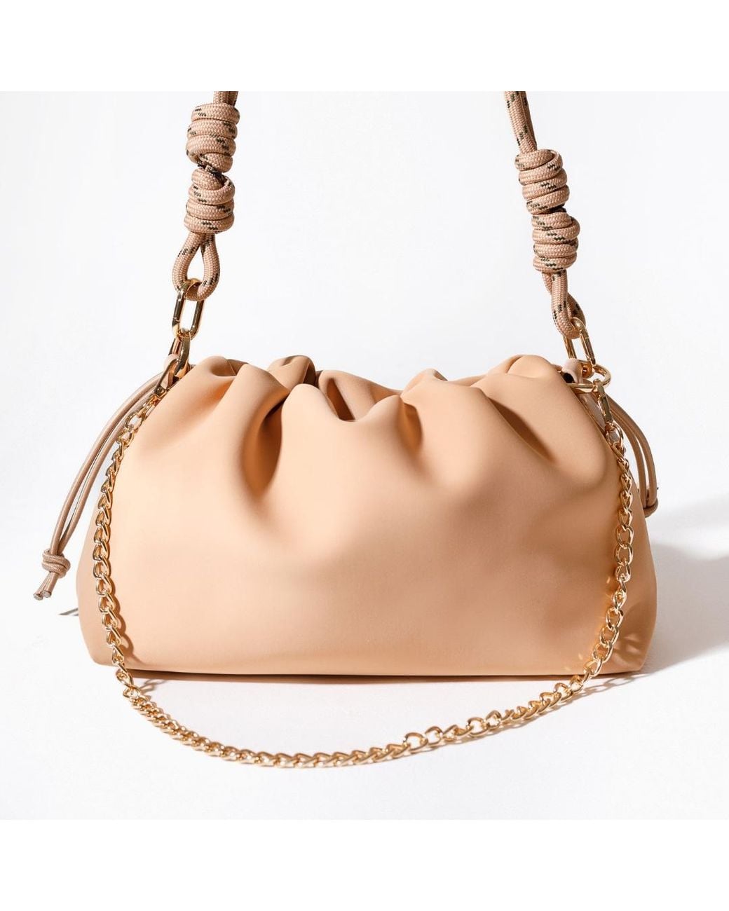 Pop Ups Brand Neutrals Puff Clutch Tan in Pink | Lyst