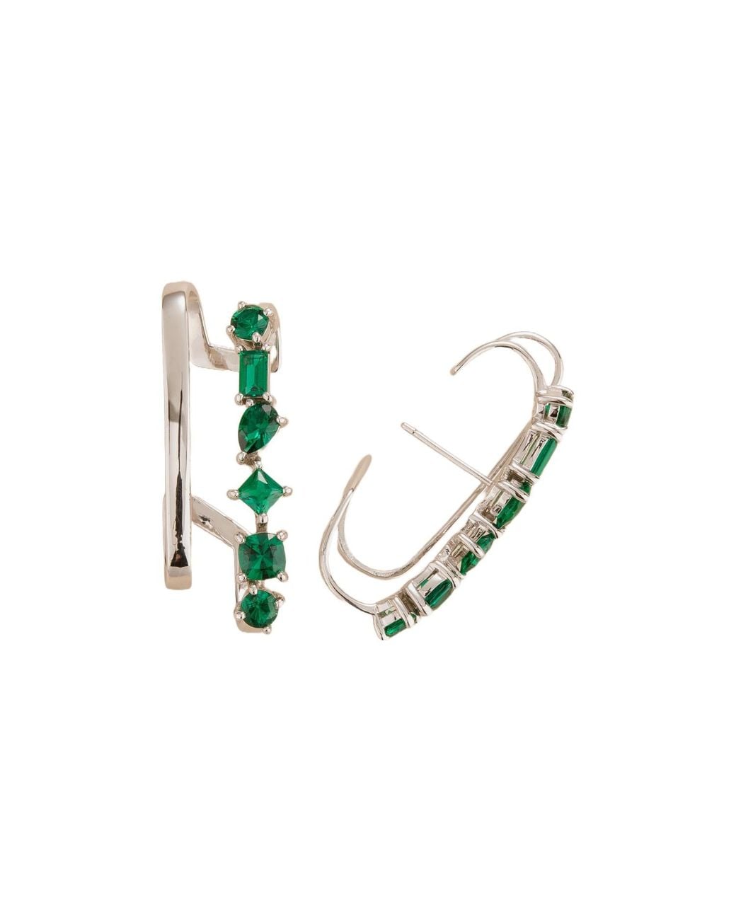 Juvetti Metallic Serene Earrings With Emerald Set