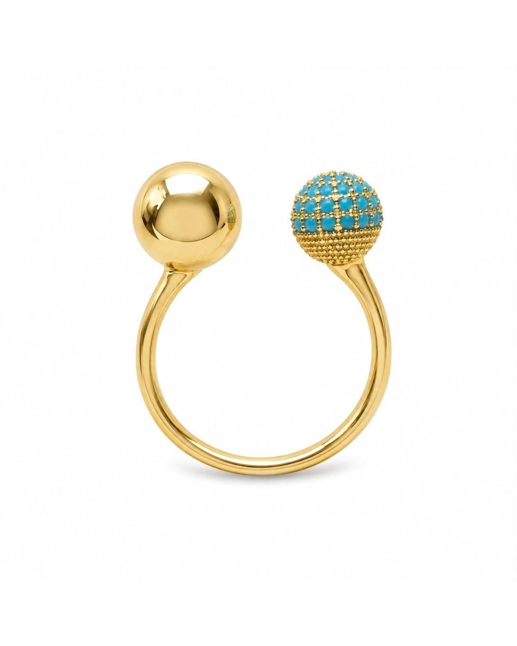 By Ozge Metallic Pave Plated Adjustable Open Ring – Ocean Orbit