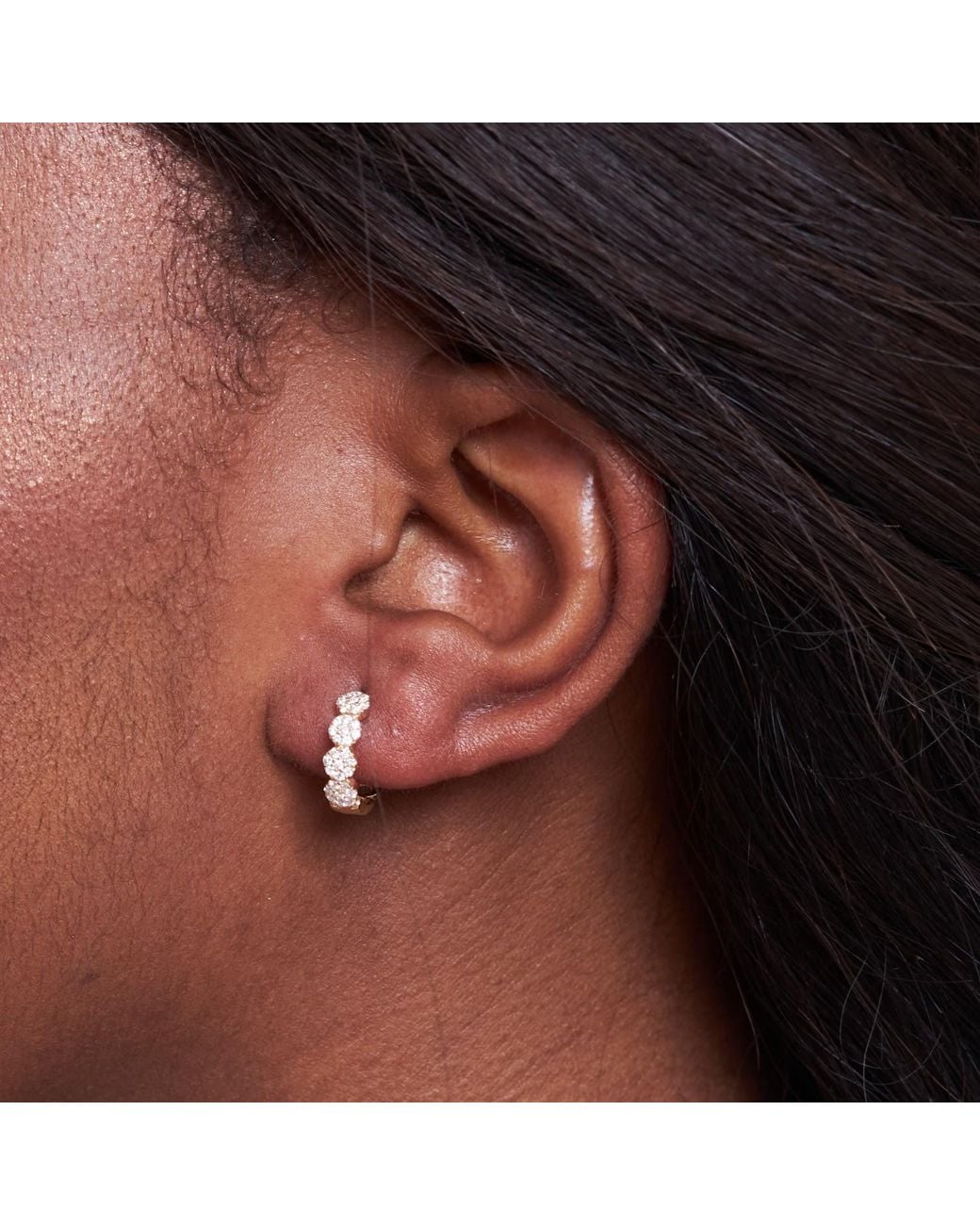 Dinny Hall Metallic Starflower Lab-Created Diamond Huggie Hoops