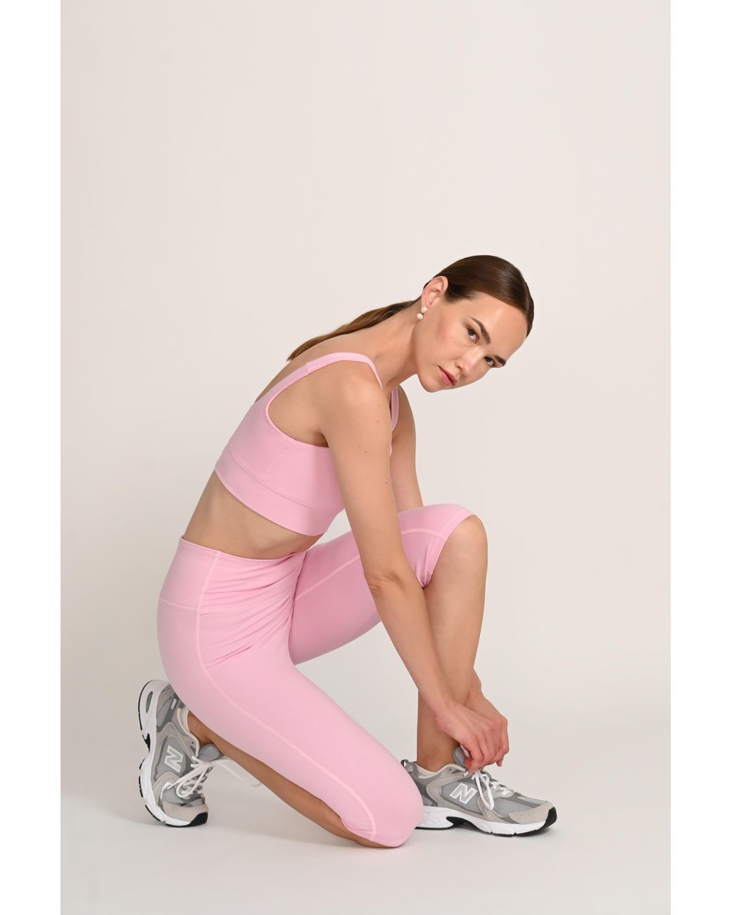 The Koozy Pink Daru High Waist Cropped Leggings