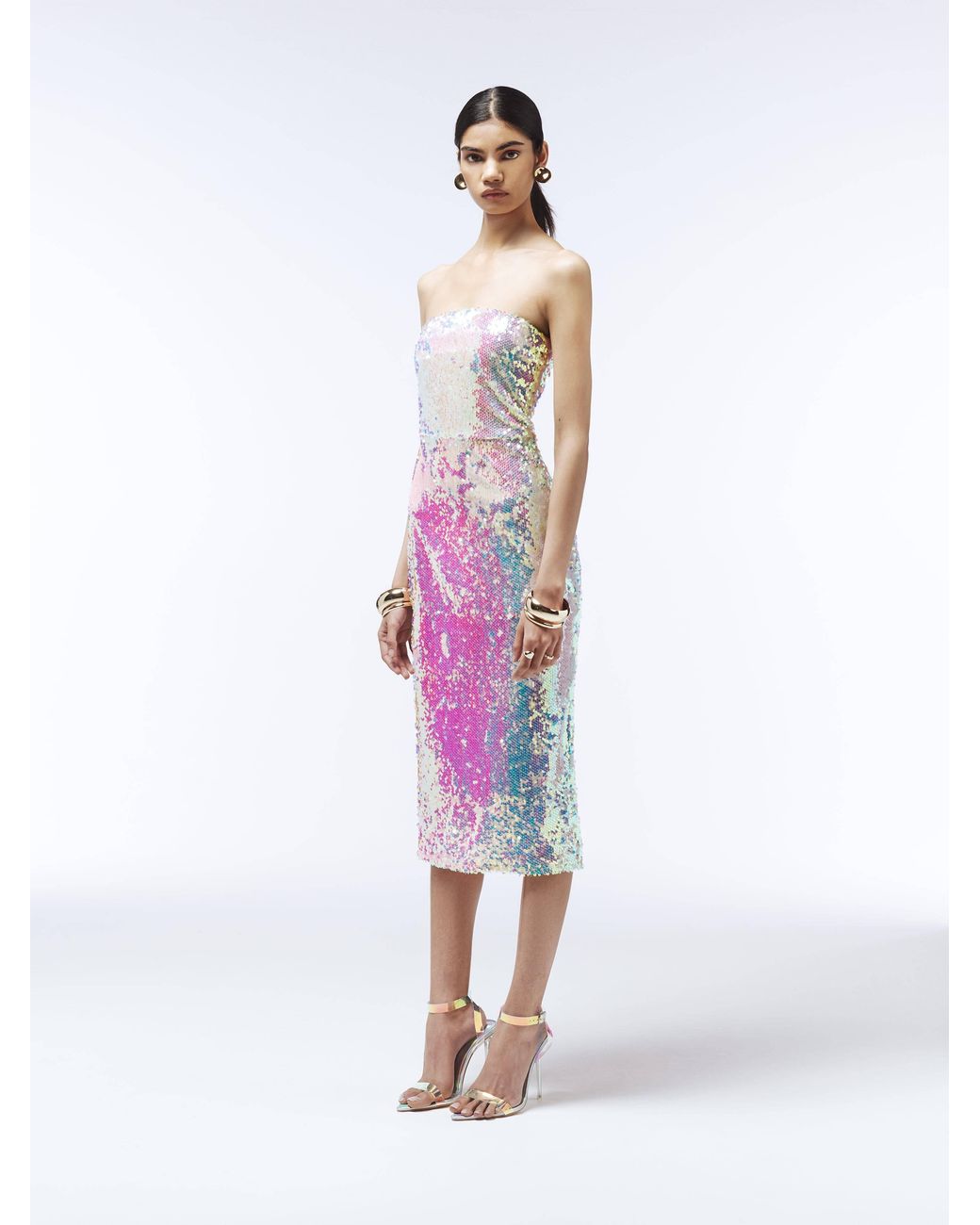 Sour Figs Purple Iridescent Sequin Midi Dress