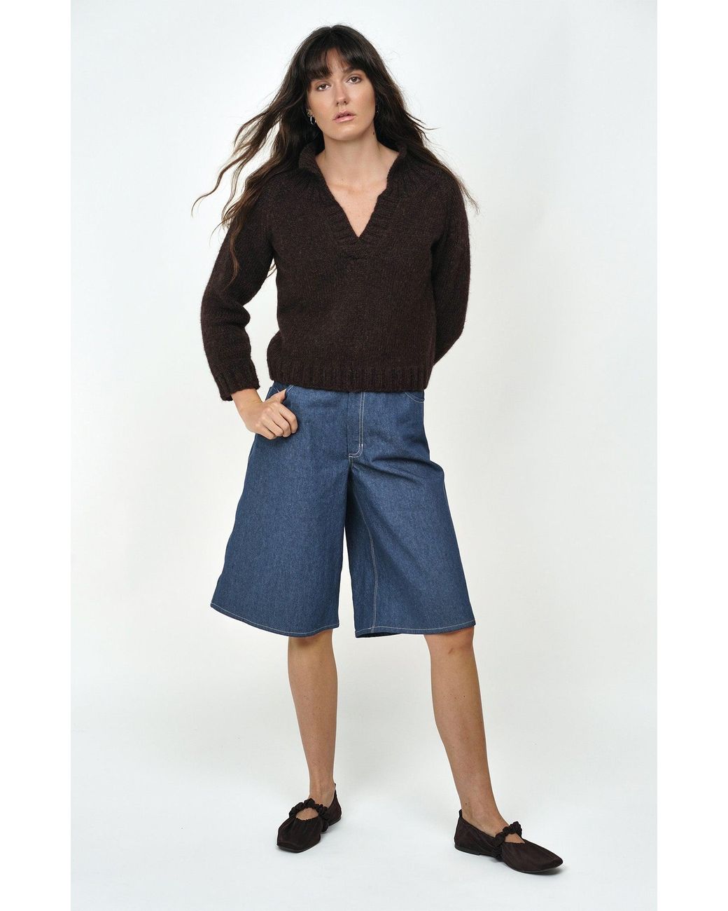 Gunda Hafner Ltd Blue Dark Unwashed Denim Jorts
