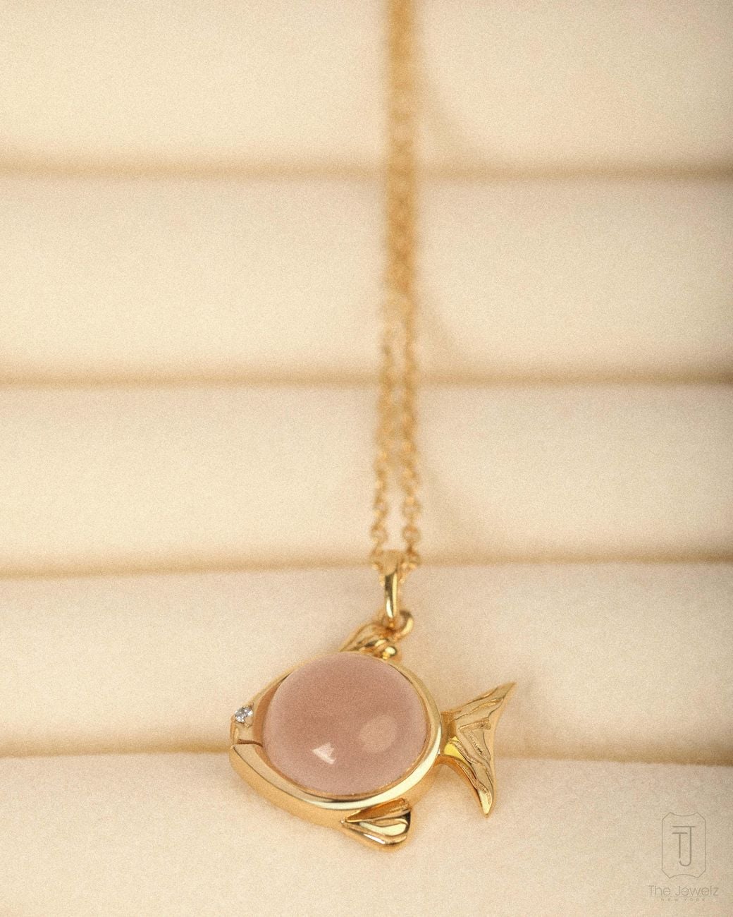 The Jewelz Metallic 'Blush Current' Natural Rose Quartz 925 Necklace