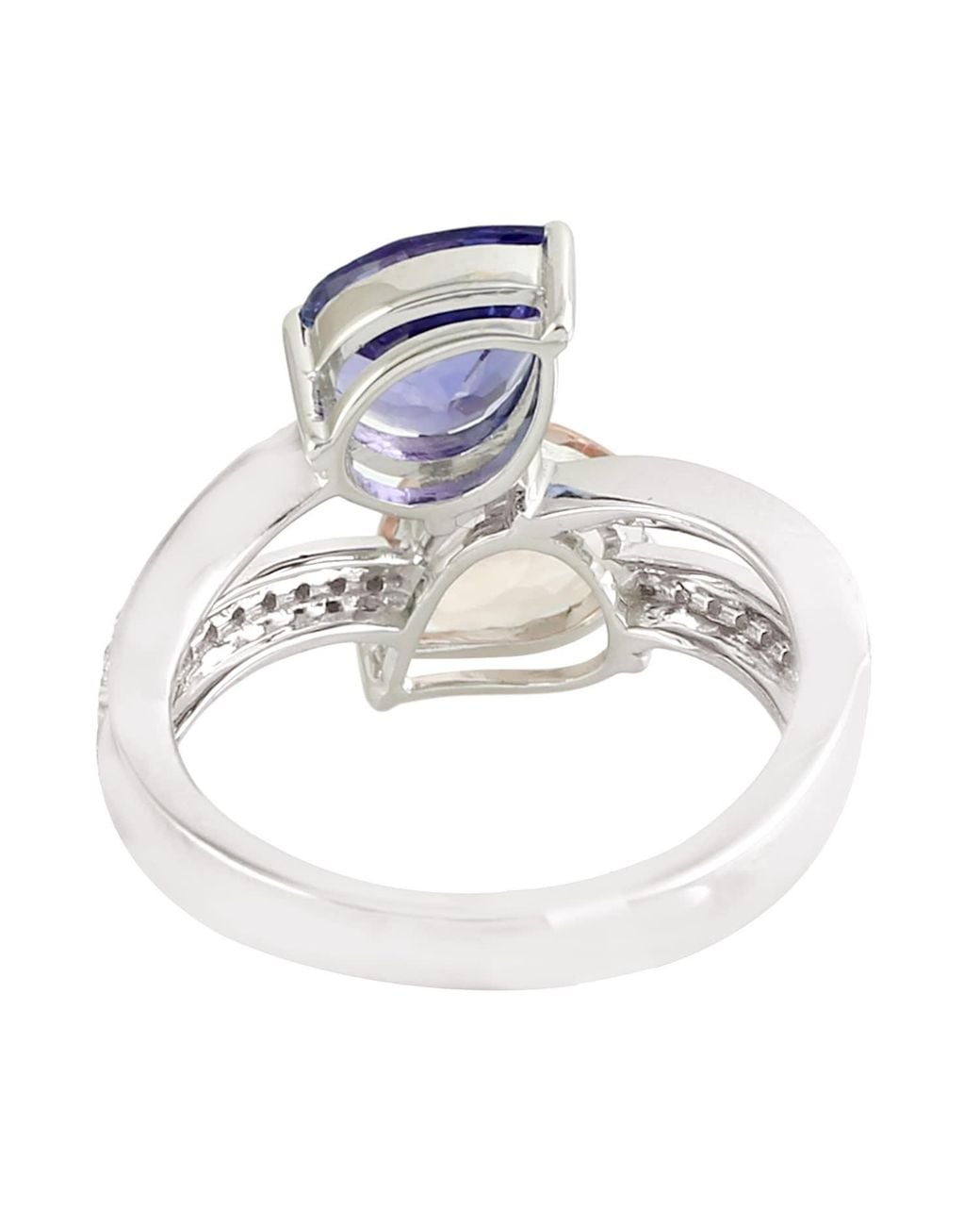Artisan Metallic Tanzanite & Mix Stone Diamond Bypass Ring