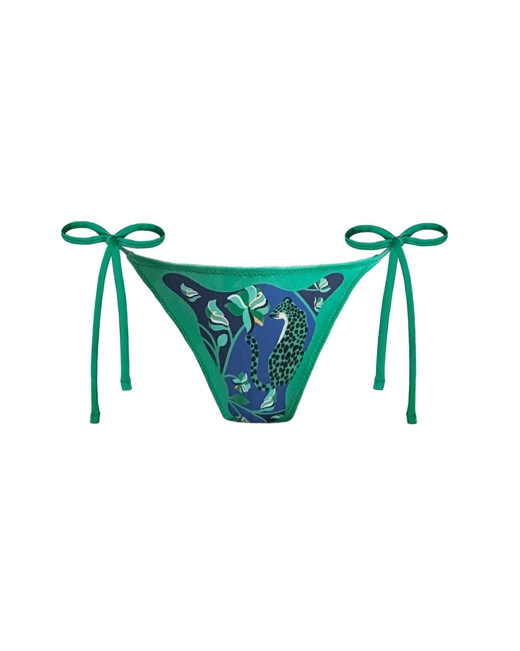 Jessie Zhao New York Green Verdant Wild Reversible Tie Side Bottom
