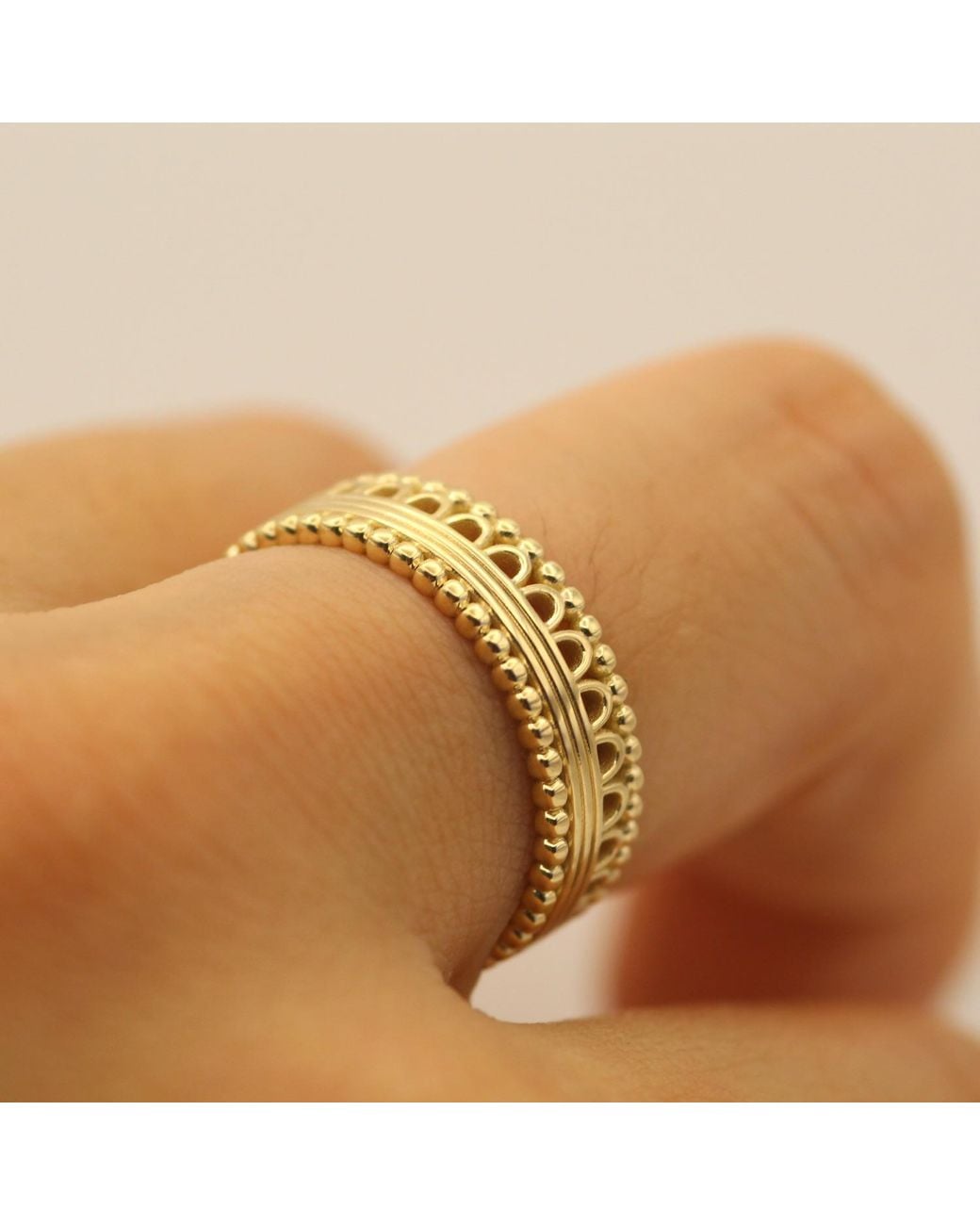 VicStoneNYC Fine Jewelry Natural Antique Lace Pattern Ring