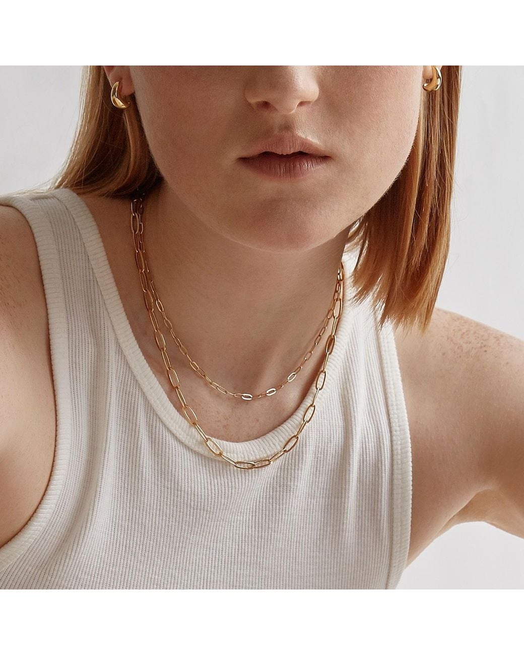 Biko Jewellery Metallic Fine Chainlink Collar