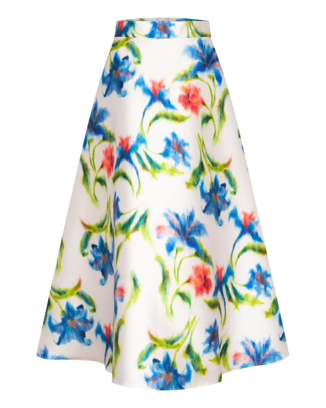 Marianna Déri Blue Cornflower Print Midi Skirt