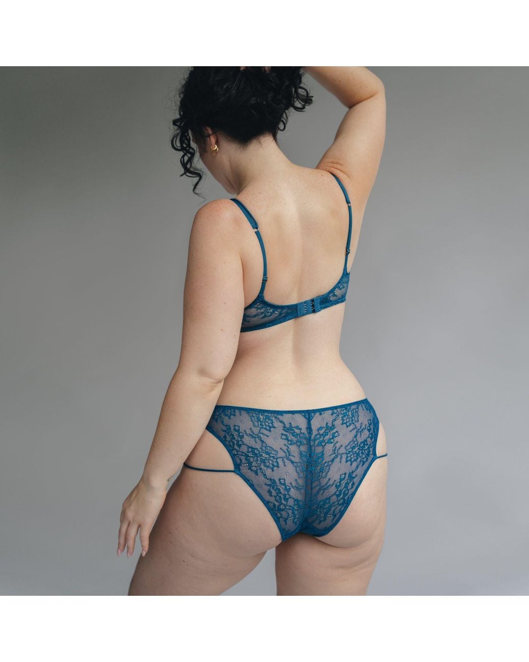 MONIQUE MORIN LINGERIE Blue Amphitrite Low Rise Cheeky Panty Undertow