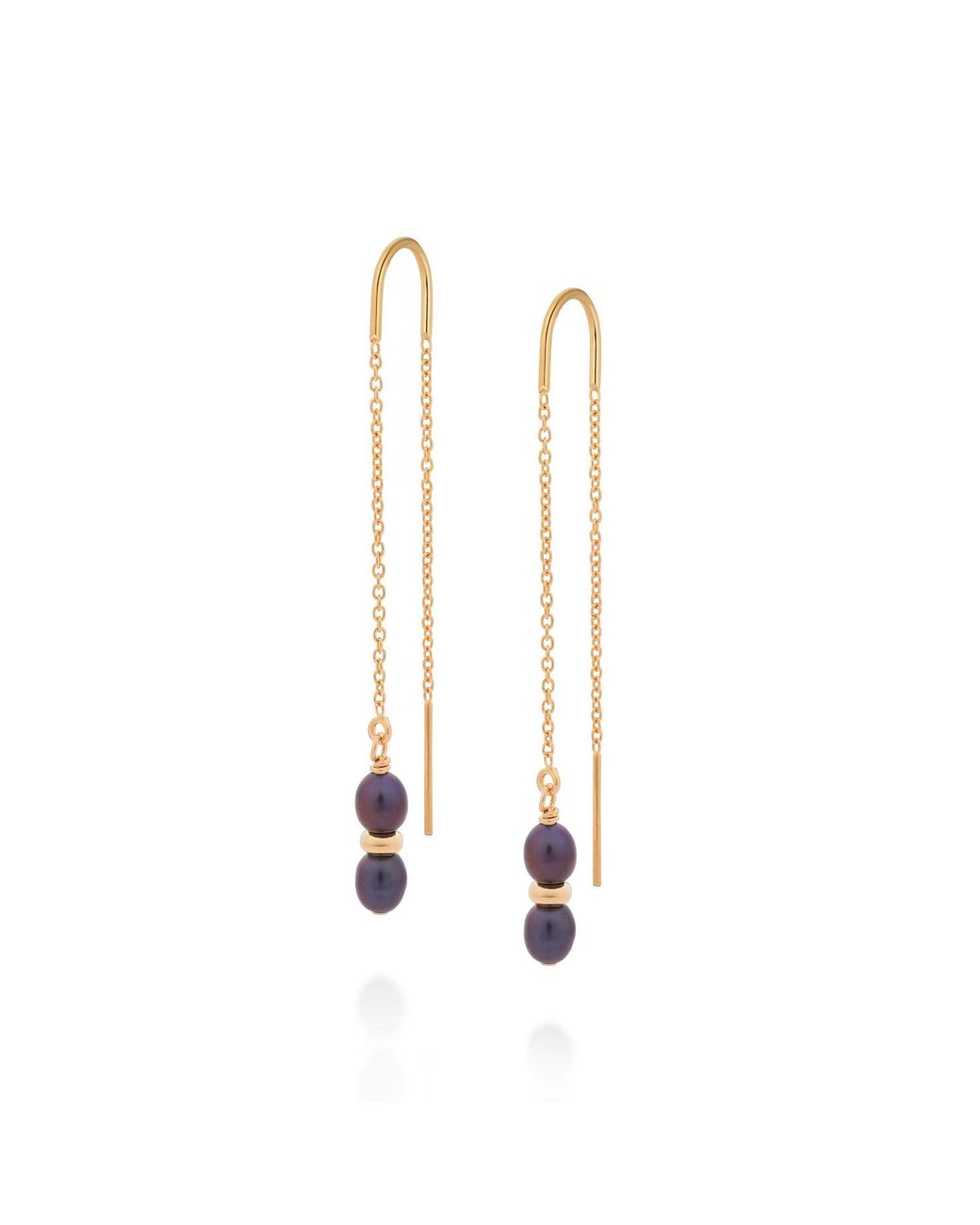 Nellou Jewellery Metallic Ellen Peacock Pearl Fall Earrings Plated Sterling