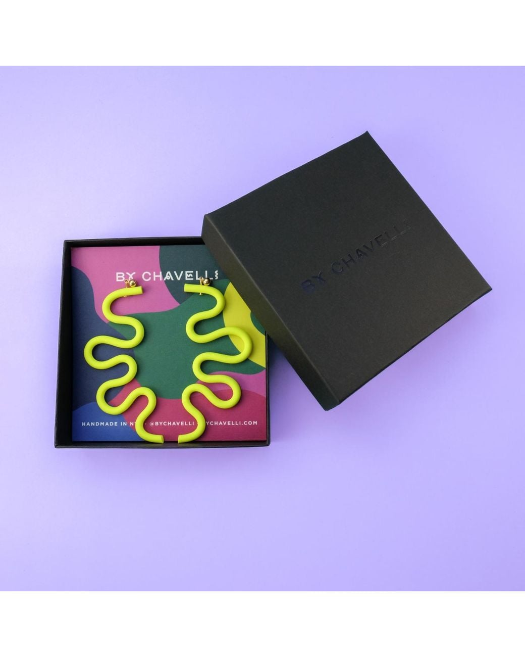By Chavelli Pink Small Tube Squiggles Dangly Earrings