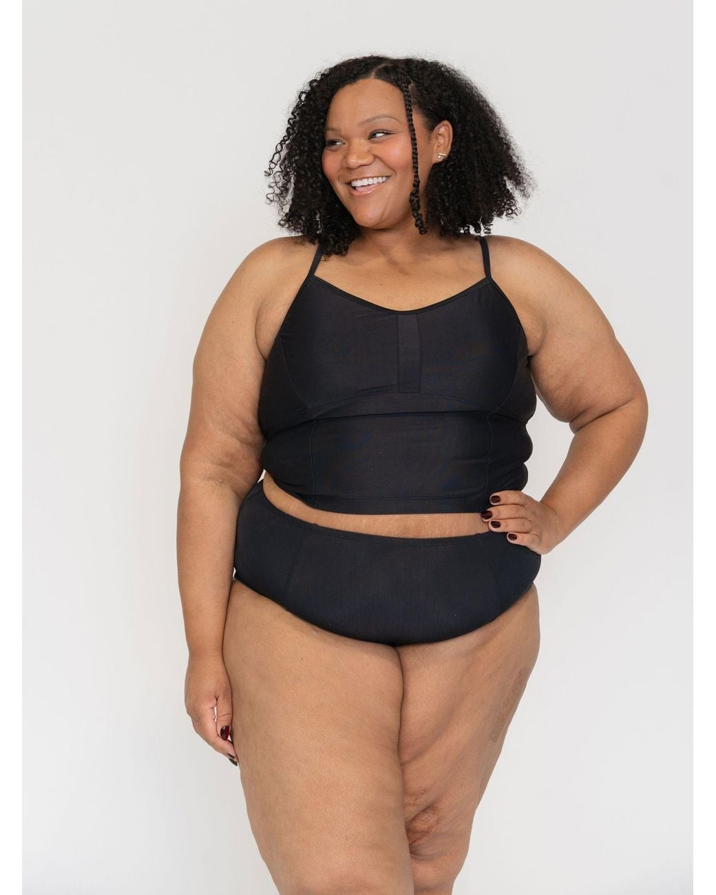 Lime Ricki Swimwear Black Classic Crop Top