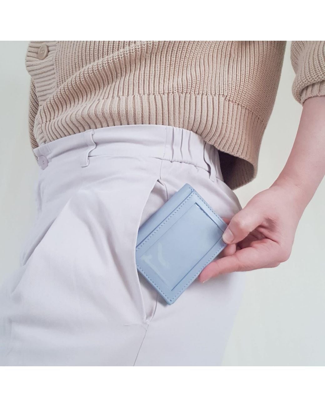 godi. Blue Handmade Leather Id Wallet