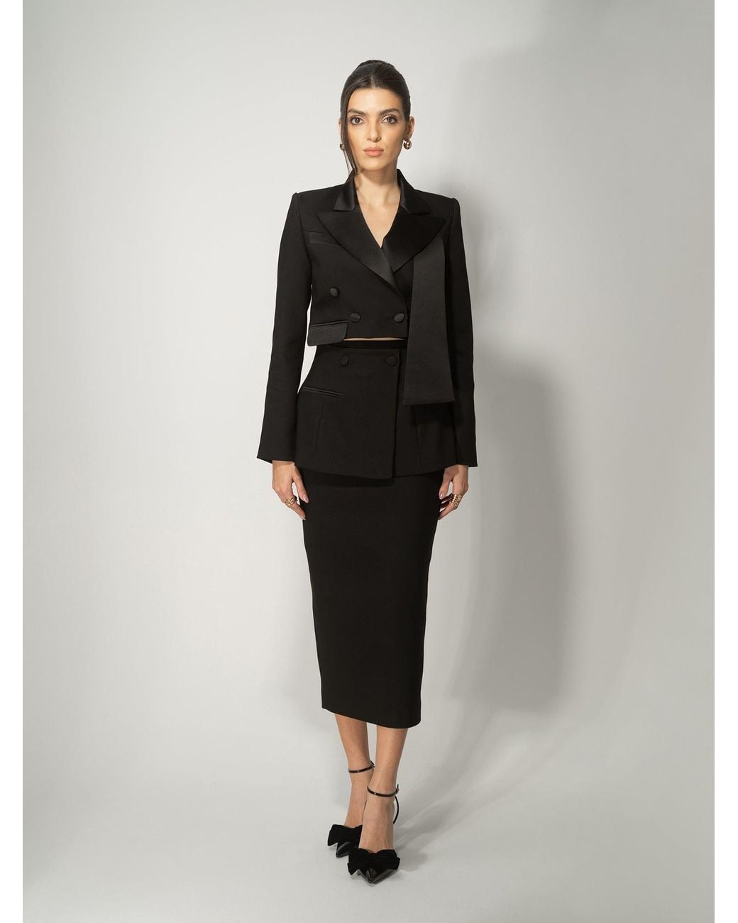 Tia Dorraine Black Très Chic Skirt Suit