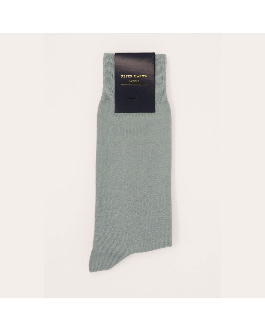 Peper Harow - Made in England Gray Cloud Classic Socks for men