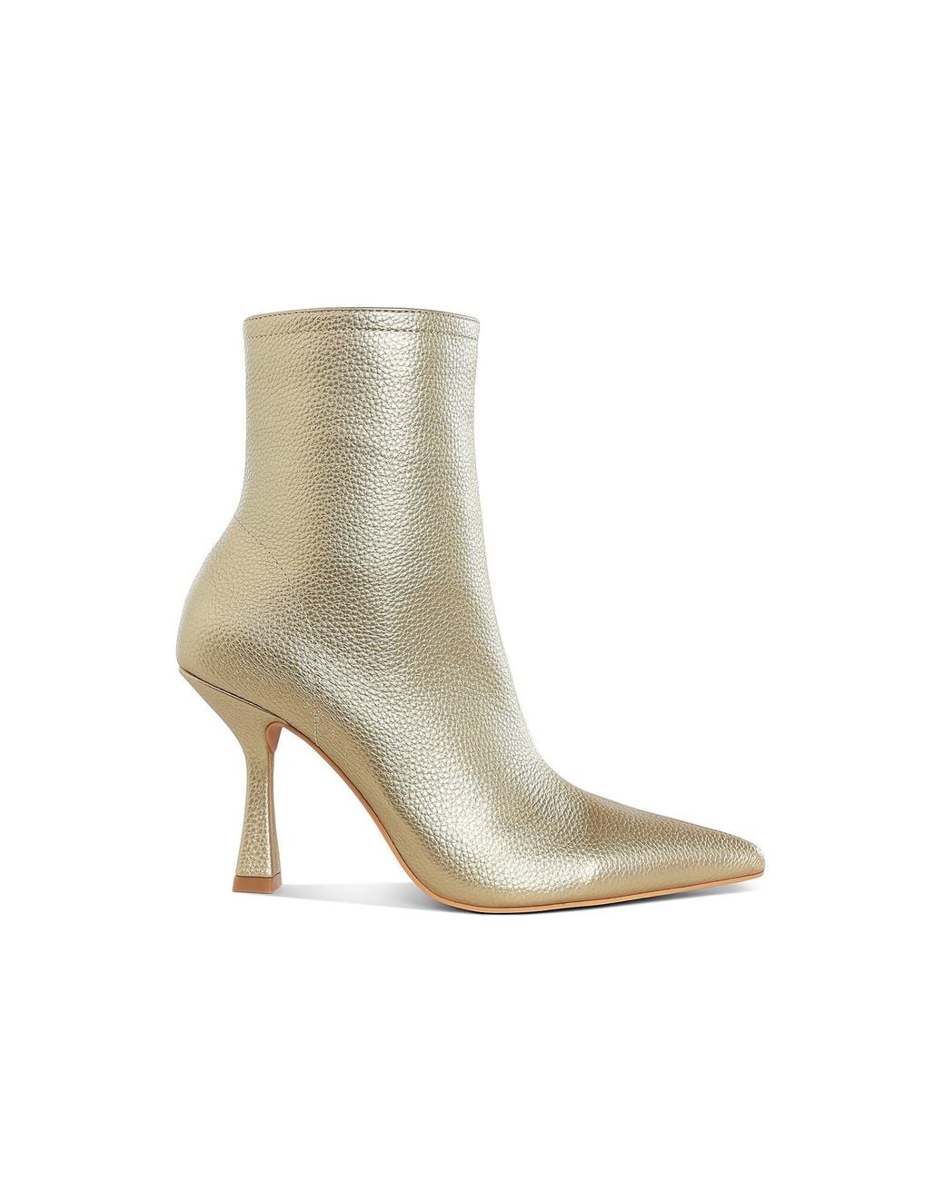 Rag & Co Natural Farnak Metallic Pointed Toe Ankle Boots