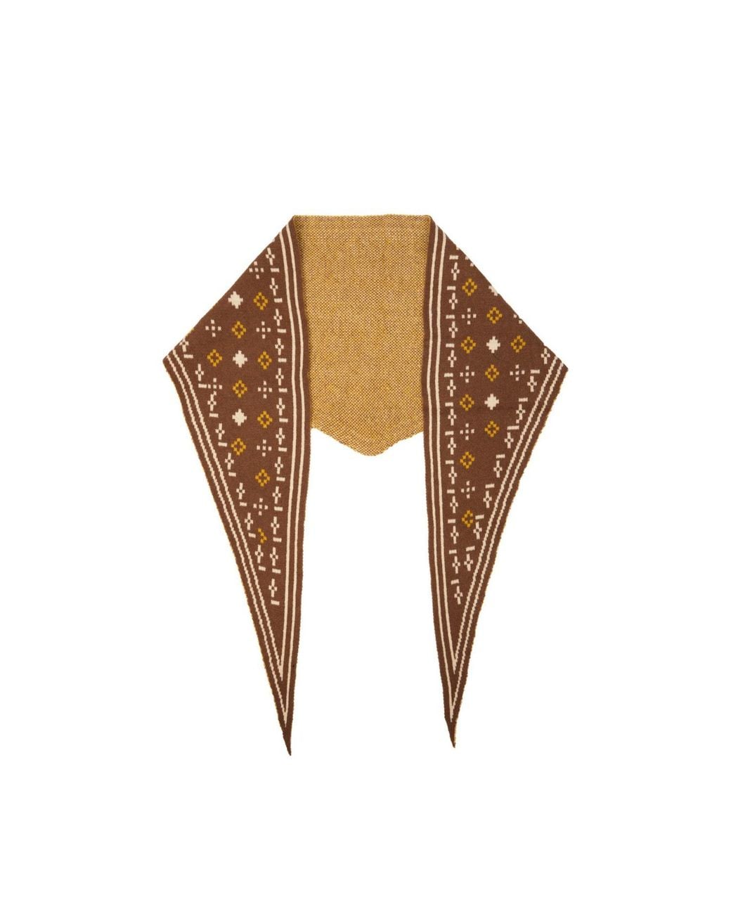 Saachi Brown Foulard Knit Triangle Scarf
