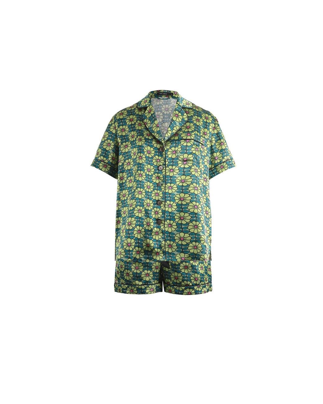 Emma Wallace Green Morgan Shorty Pj Set