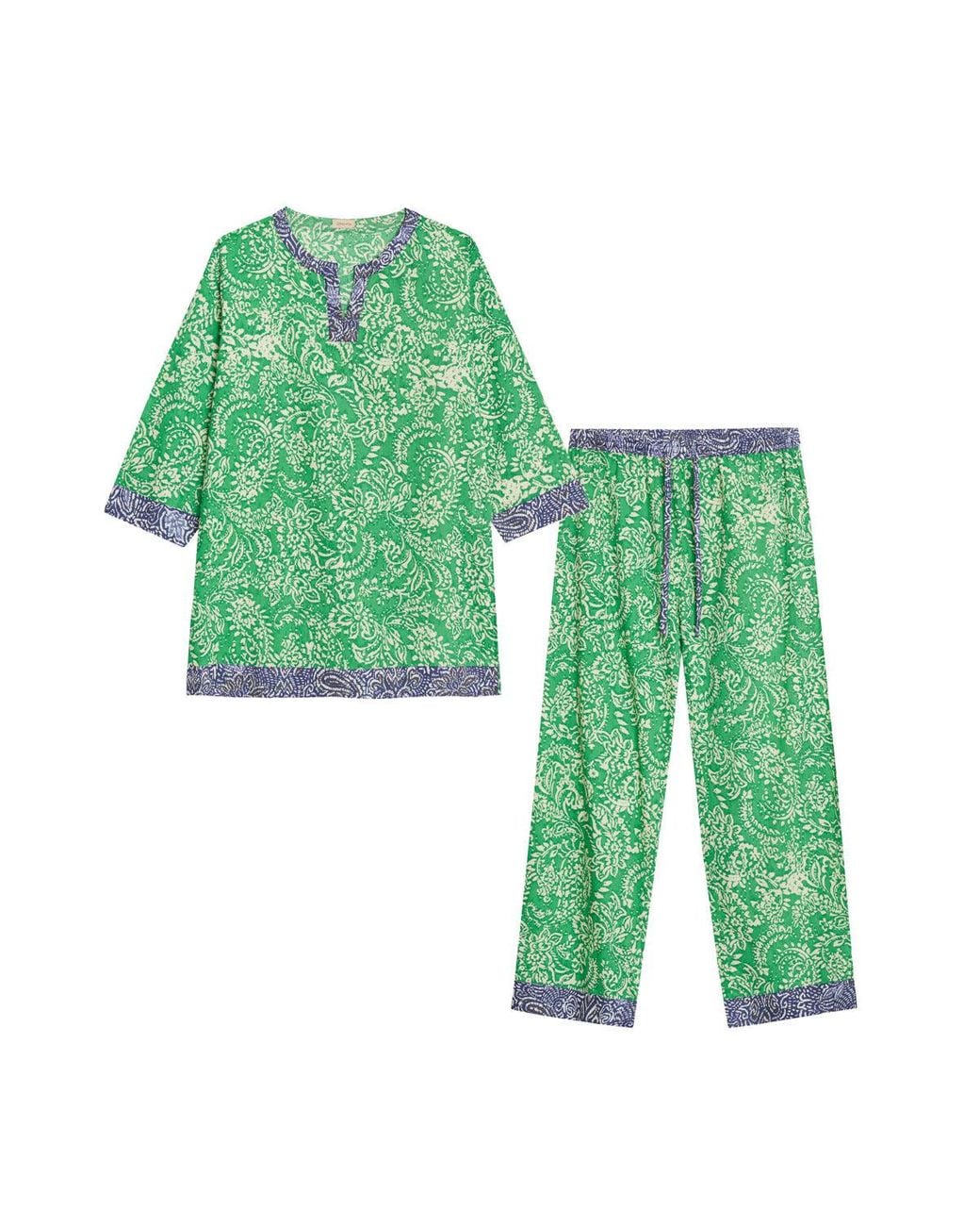 Inara Green Jaipur Cotton Pyjamas
