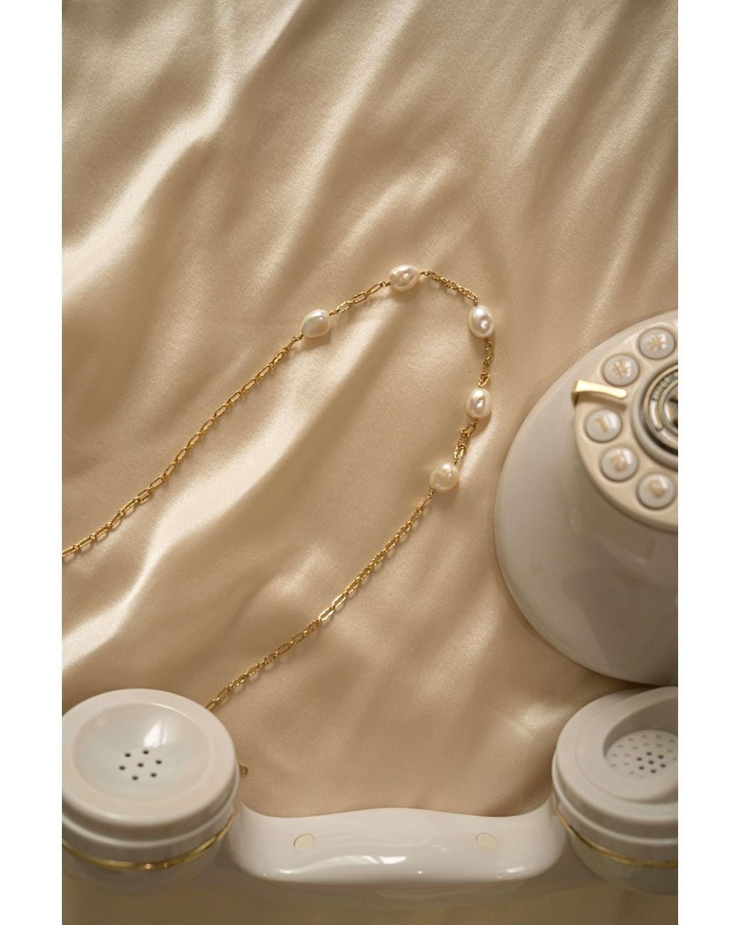 Katy Faye Metallic Lana Pearl Necklace