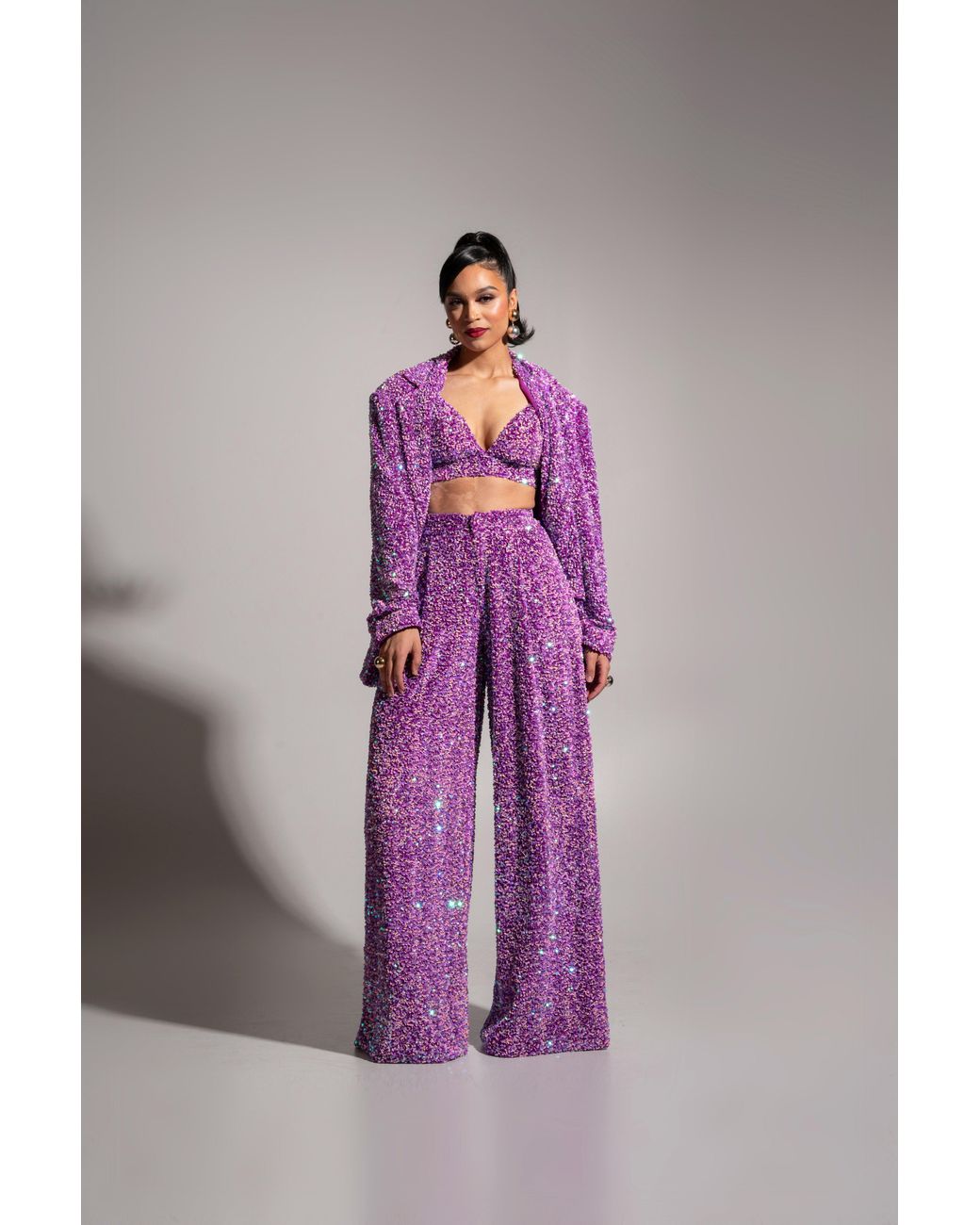 Ofuure Purple ' / Liza Sequin Bra Top