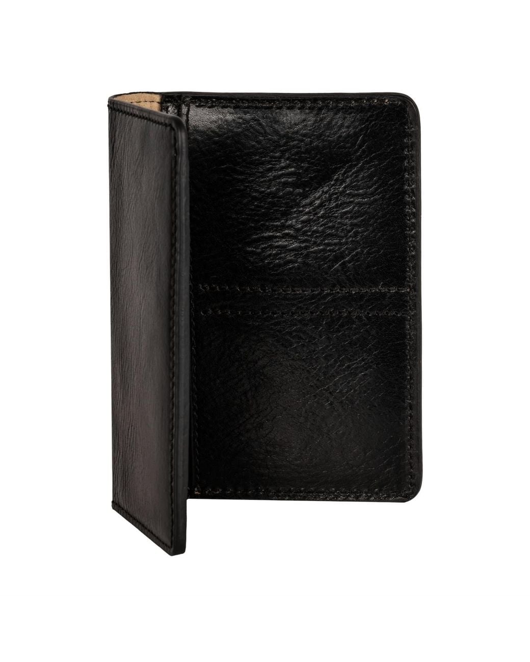 Time Resistance Black Small Leather Passport Holder For