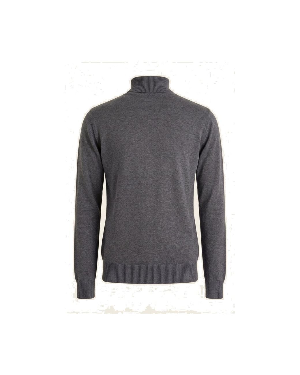 Ron Tomson Gray Rollneck Knit Sweater for men