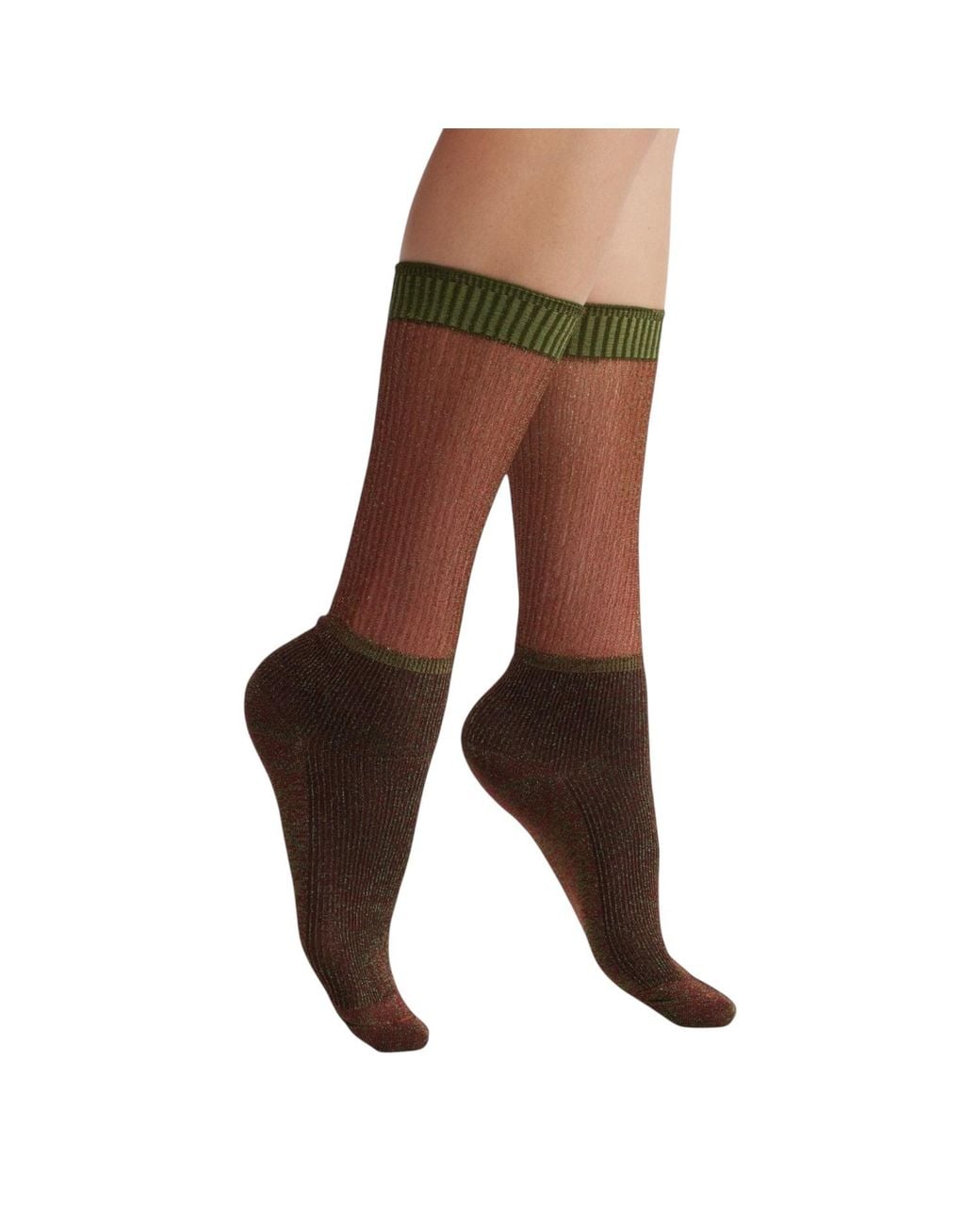 HIGH HEEL JUNGLE by KATHRYN EISMAN Brown Glitter Dance Socks