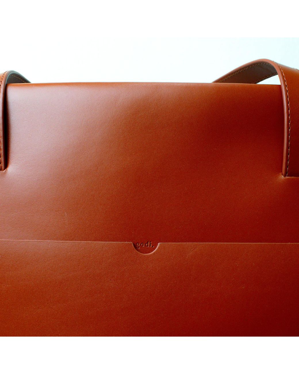 godi. Red Handmade Adjustable Leather Tote Bag for men