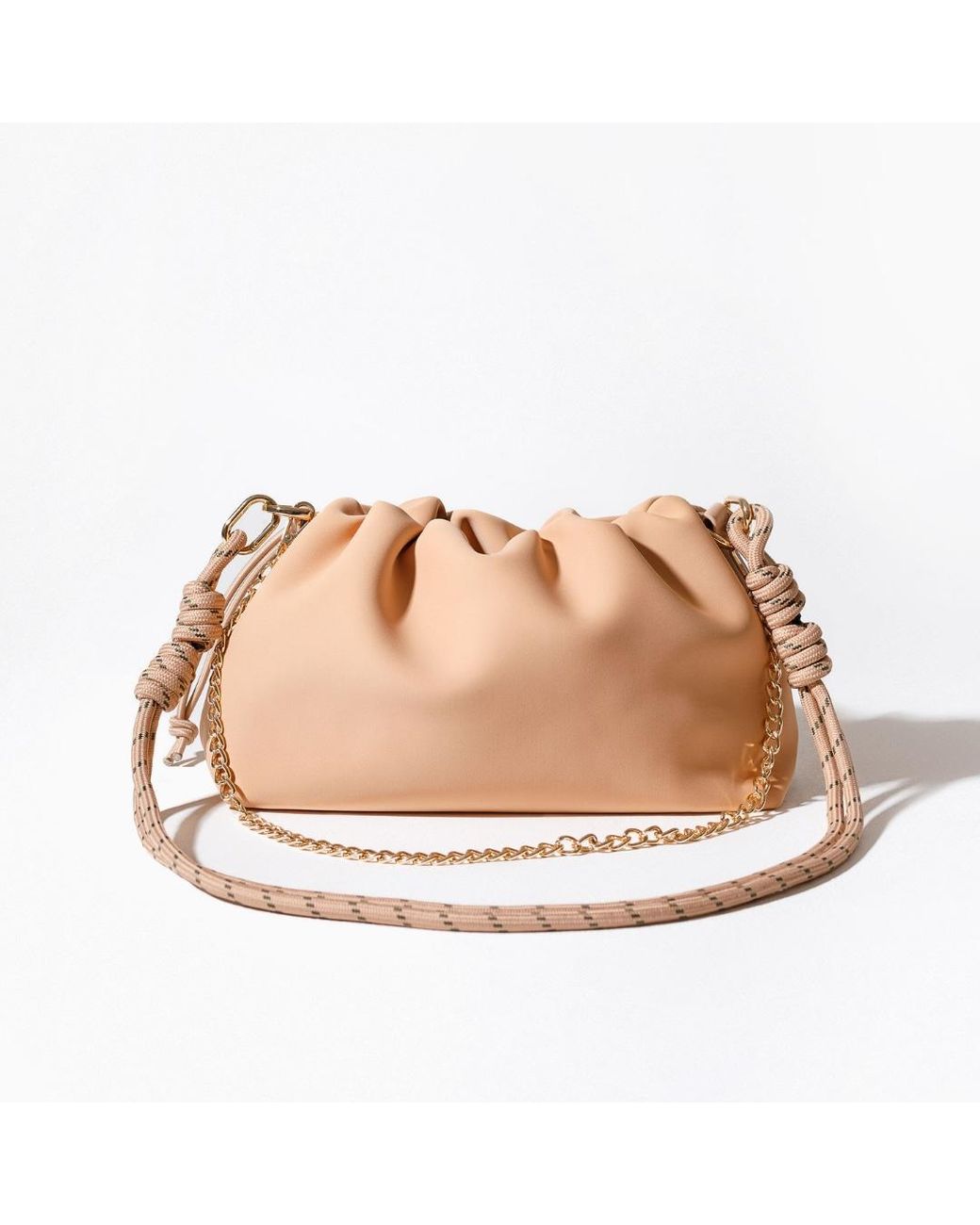 Pop Ups Brand Neutrals Puff Clutch Tan in Pink | Lyst