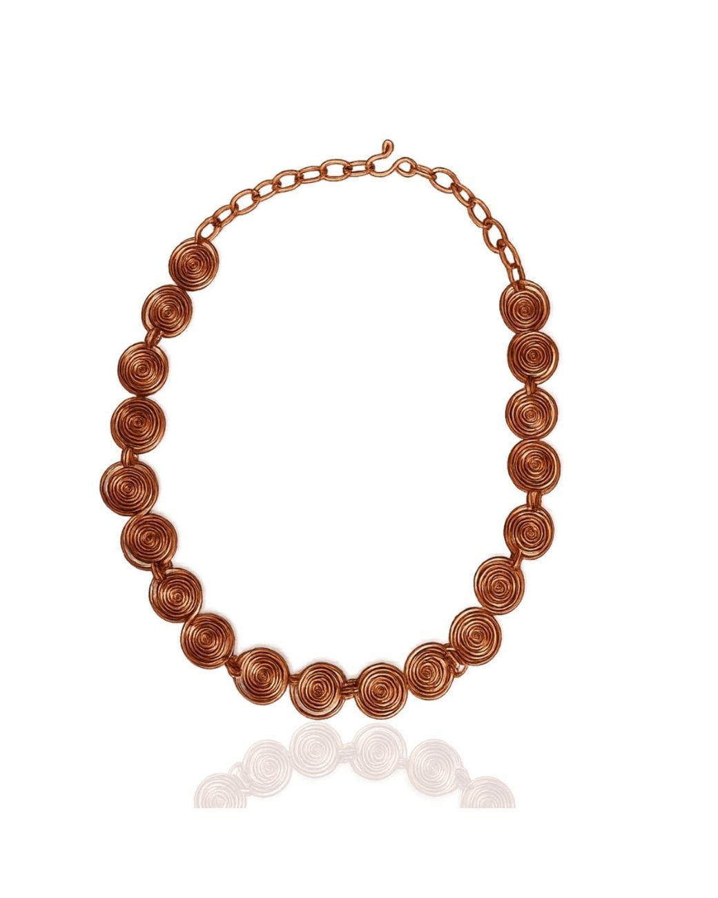 Anatoliacraft Brown Copper Spiral Statement Necklace